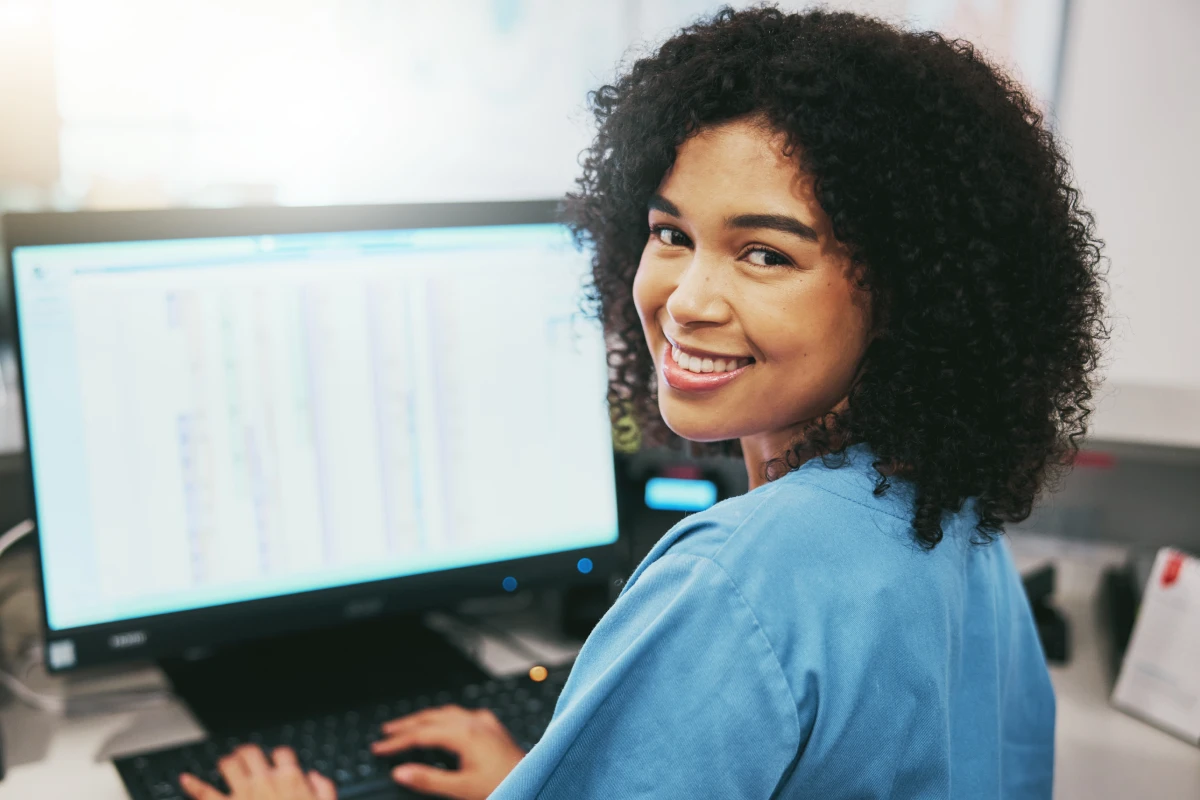 staff using a computer
